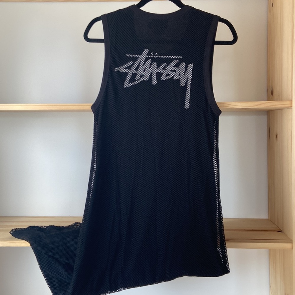 Stussy Black Mesh Maxi (lined) Dress